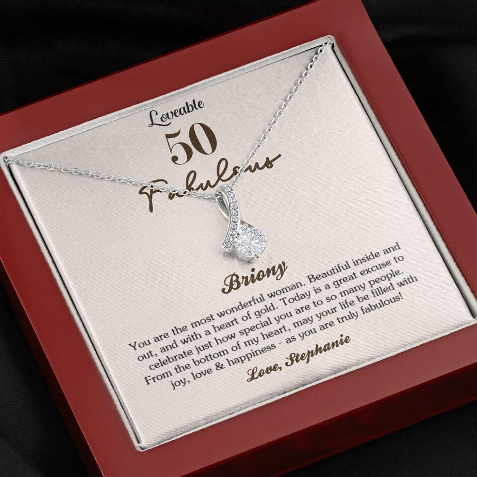 You Are The Most Wonderful Woman - Personalized Necklace - 50th Birthday Gift For Woman