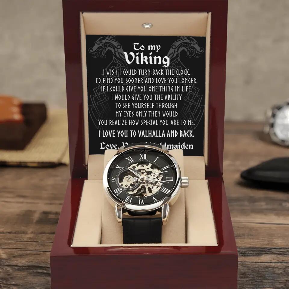 To My Viking I Love You To Valhalla And Back Personalized Luxury Watch