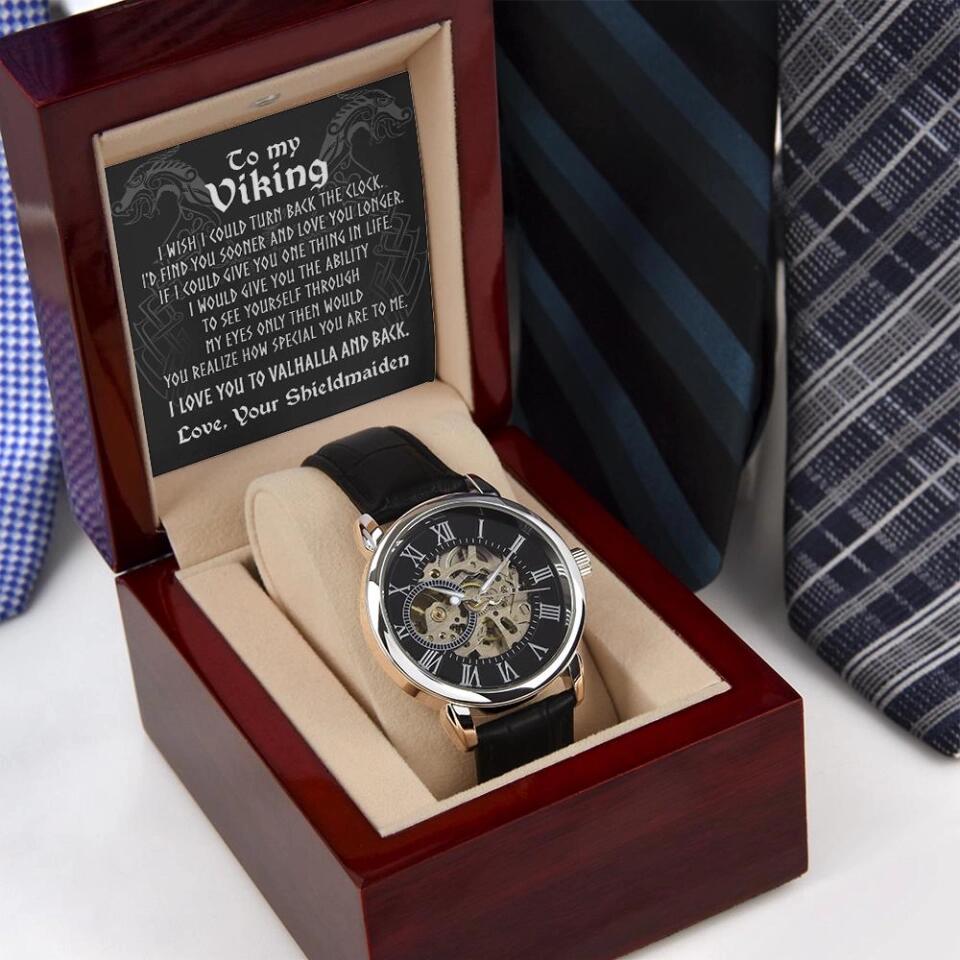 To My Viking I Love You To Valhalla And Back - Personalized Luxury Men's Watch - Best Gifts For Him - 209IHPTHWA295