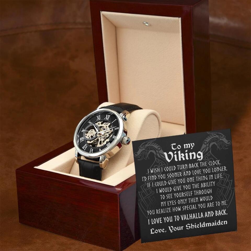 To My Viking I Love You To Valhalla And Back - Personalized Luxury Men's Watch - Best Gifts For Him - 209IHPTHWA295