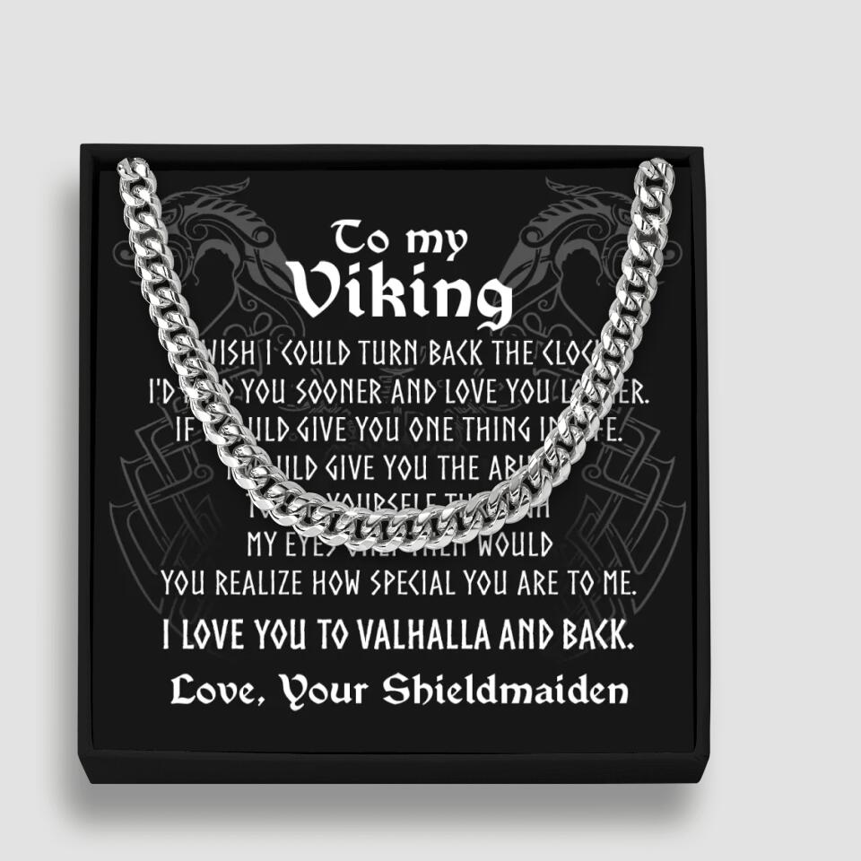 To My Viking I Love You Cuban Link Chain