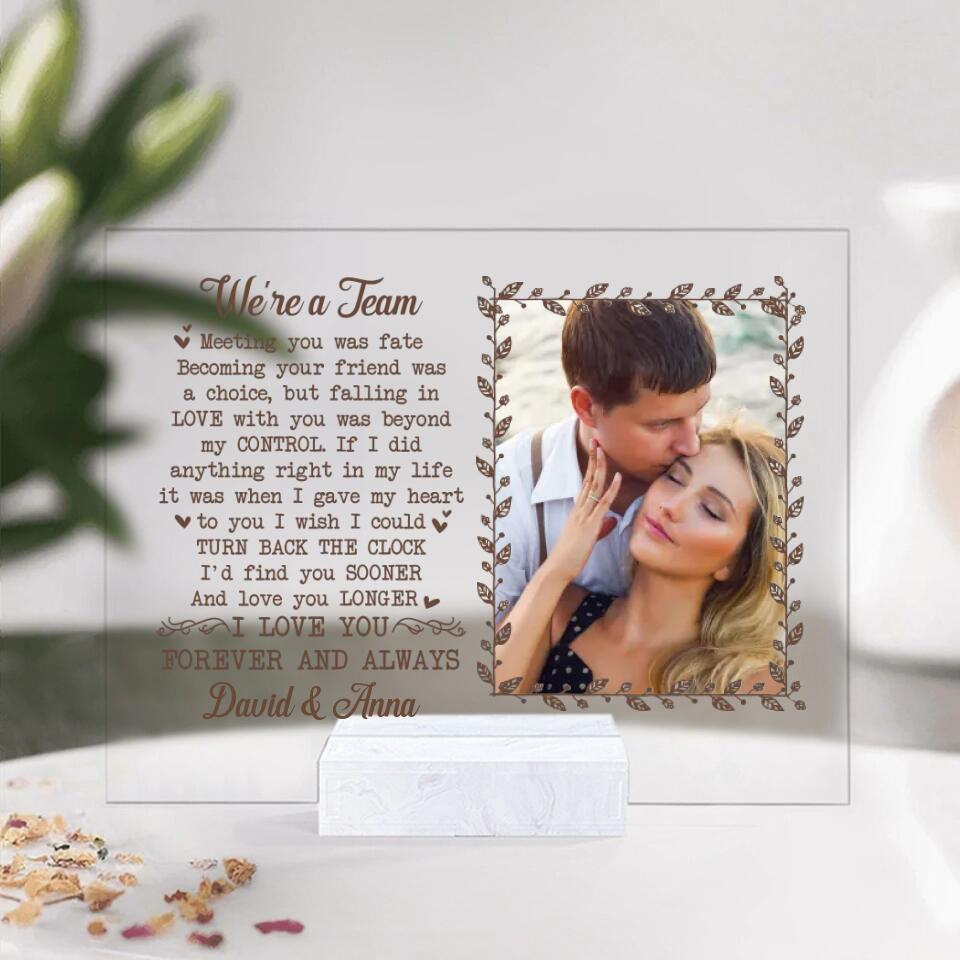 We&#39;re A Team - Personalized Acrylic Plaque - Best Gifts For Couple Him Her on Birthday Anniversaries - 209IHPTHAP022