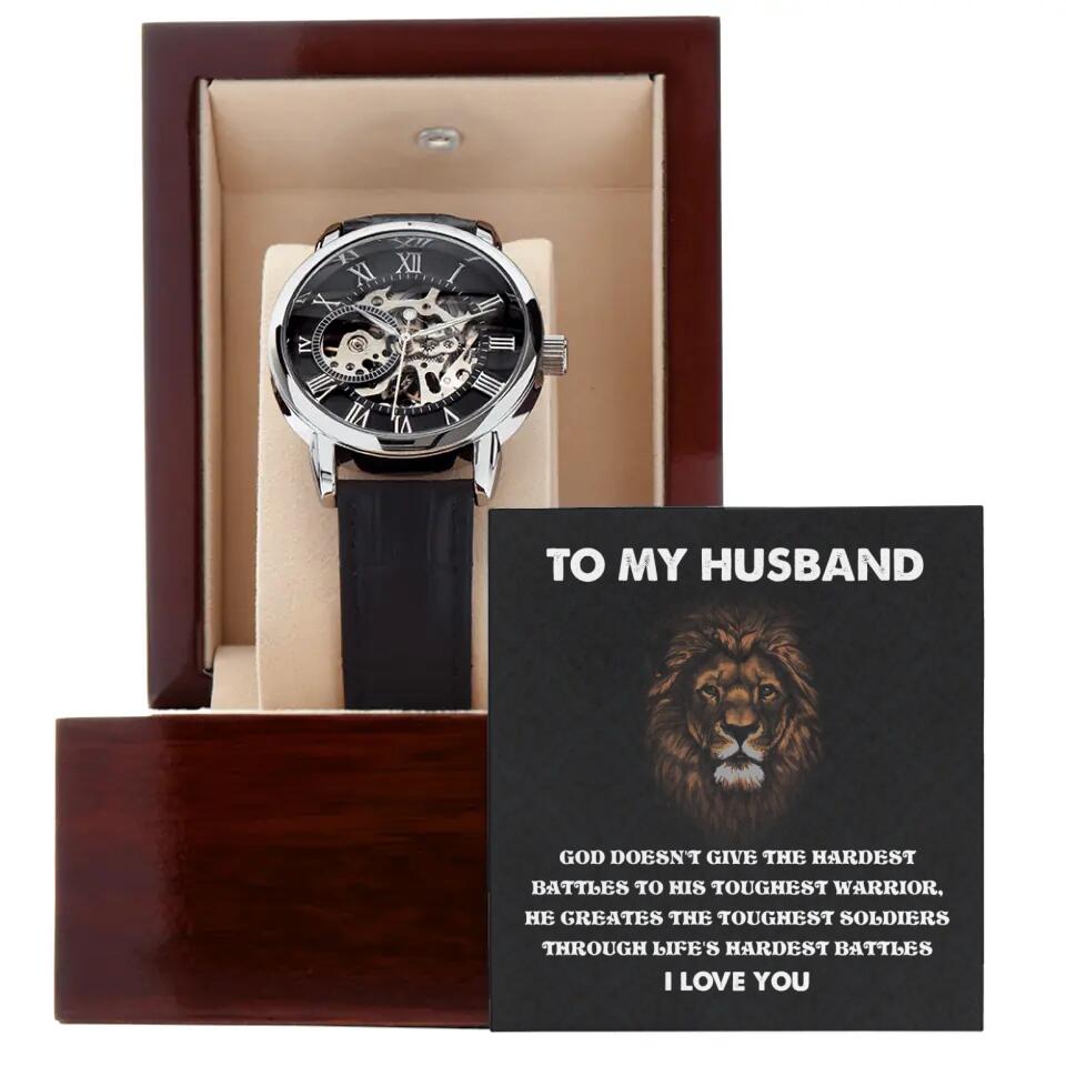 To My Husband Christian Quote Openwork Watch - God Gift For Husband