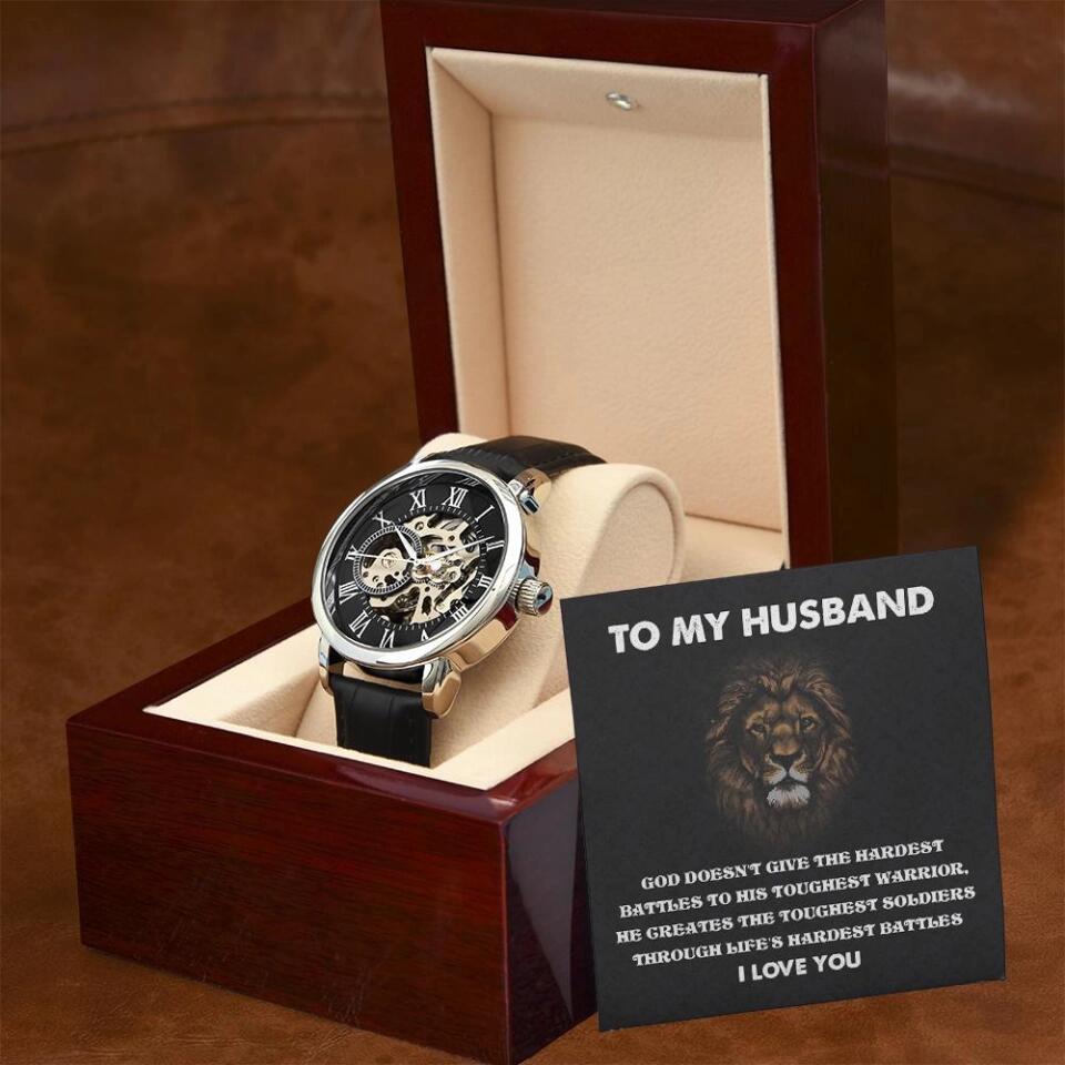 To My Husband Christian Quote Openwork Watch - God Gift For Husband
