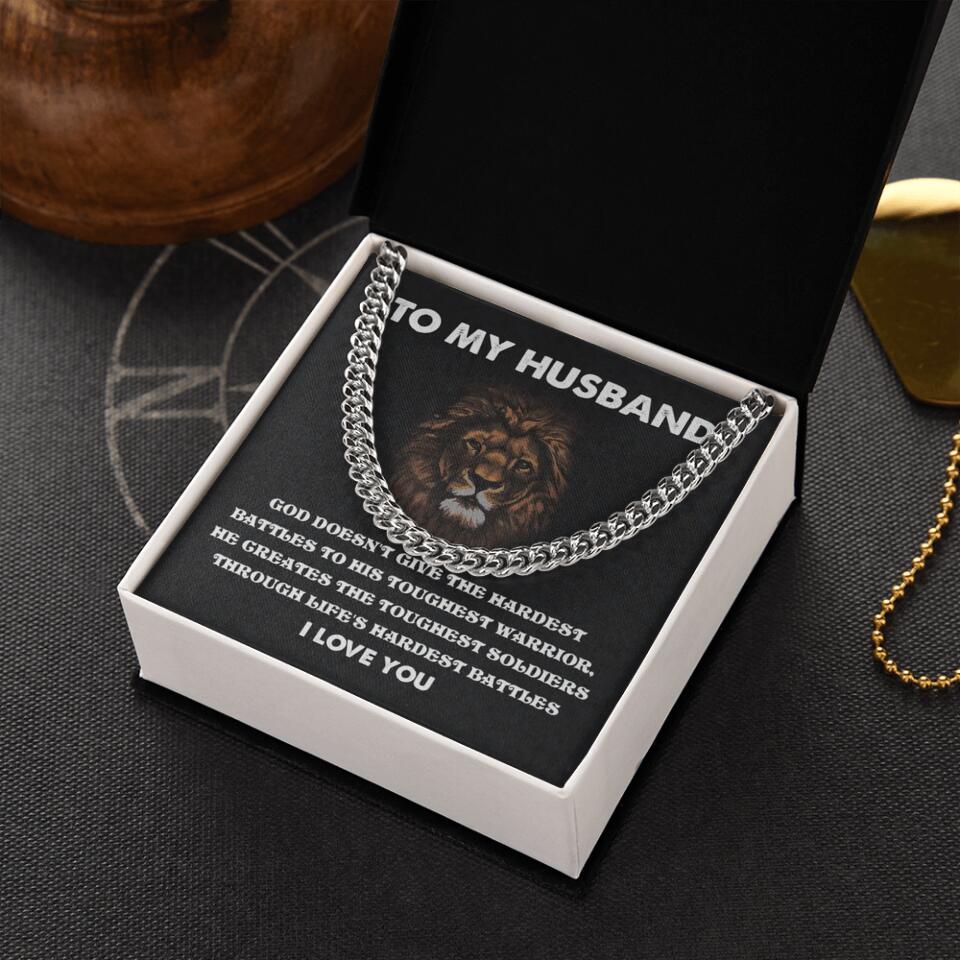 God Doesn't Give The Hardest Battles Necklace - Gift For Husband