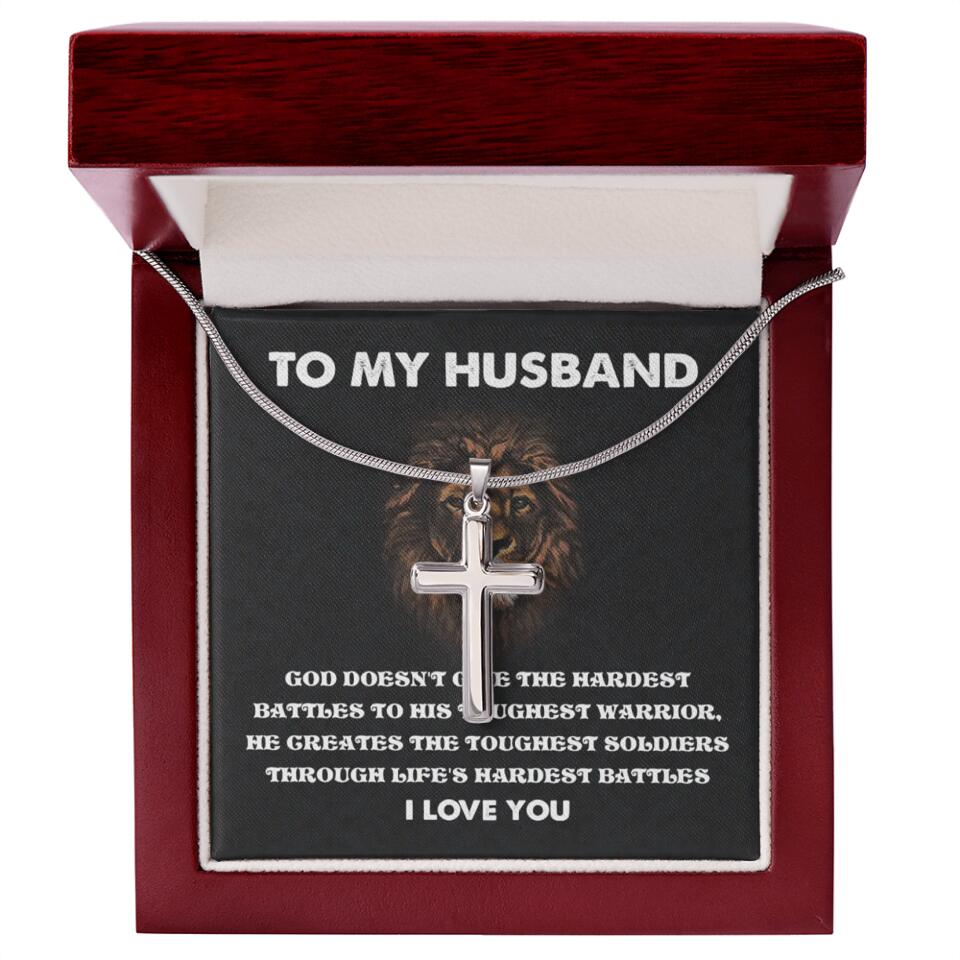 God Doesn't Give The Hardest Battles Necklace - Gift For Husband