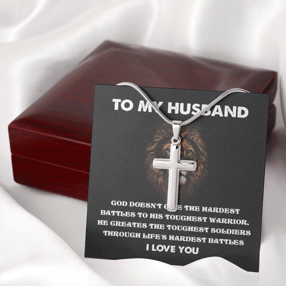 God Doesn't Give The Hardest Battles Necklace - Gift For Husband