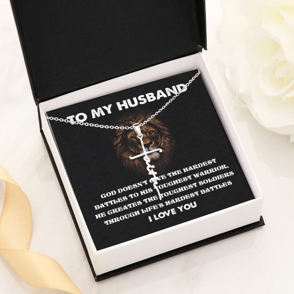 God Doesn't Give The Hardest Battles Necklace - Gift For Husband