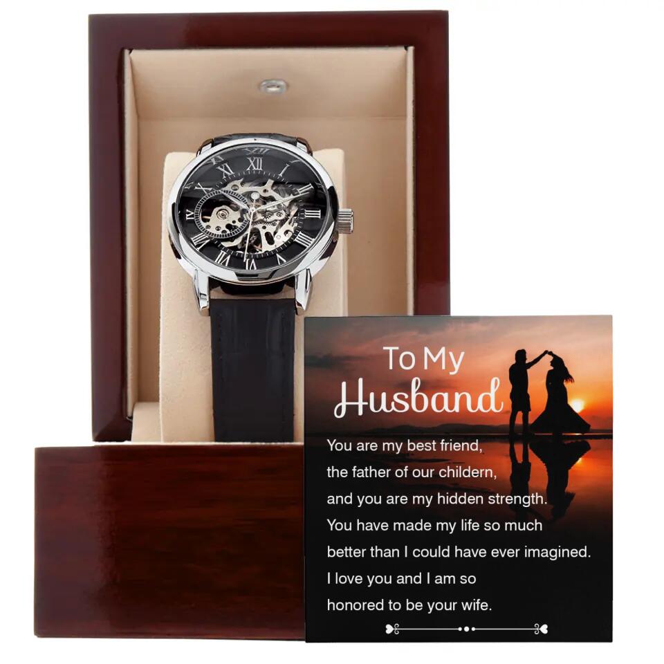 To My Boyfriend Husband With Love Message Personalized Watch