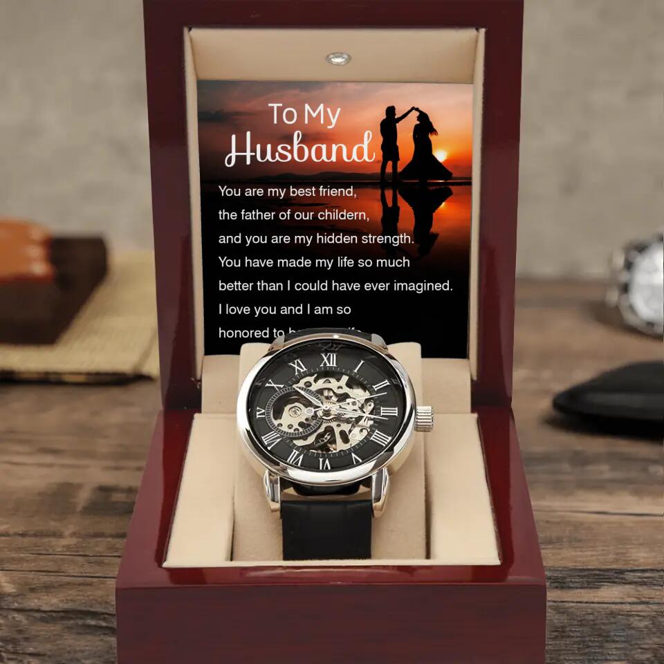 To My Boyfriend Husband With Love Message Personalized Watch