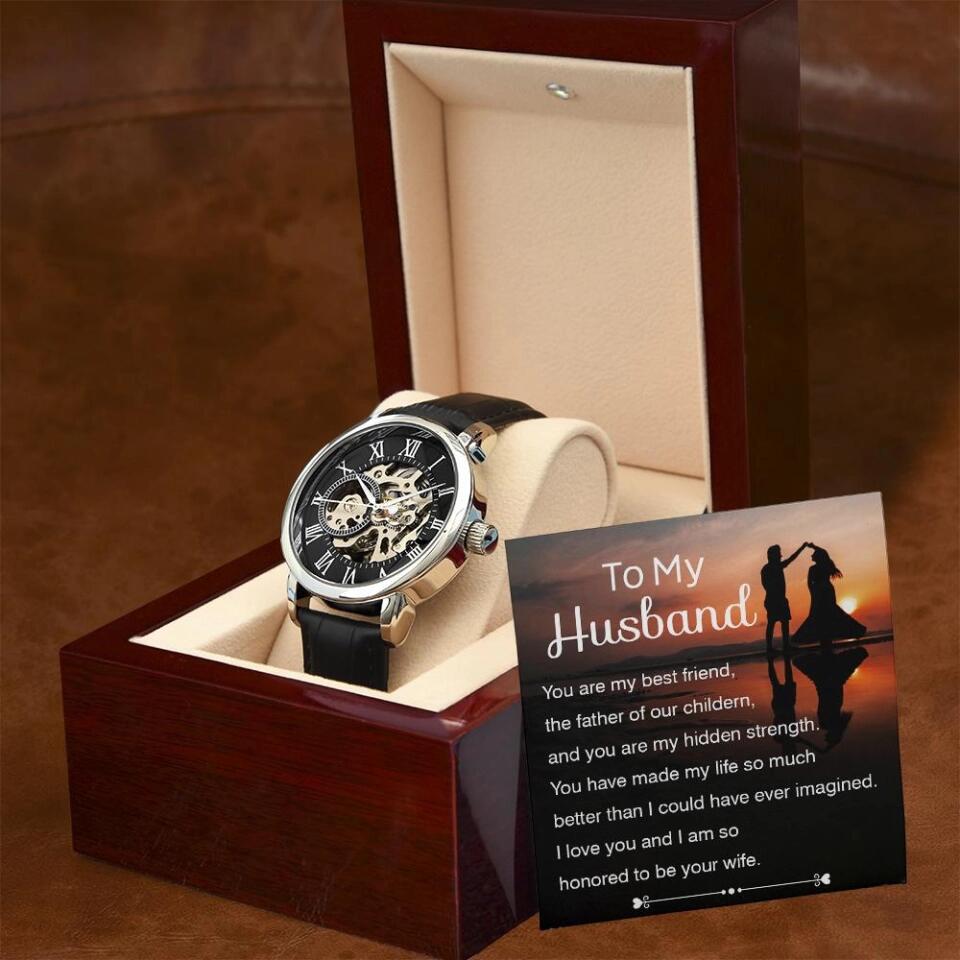 To My Boyfriend Husband With Love Message Personalized Watch