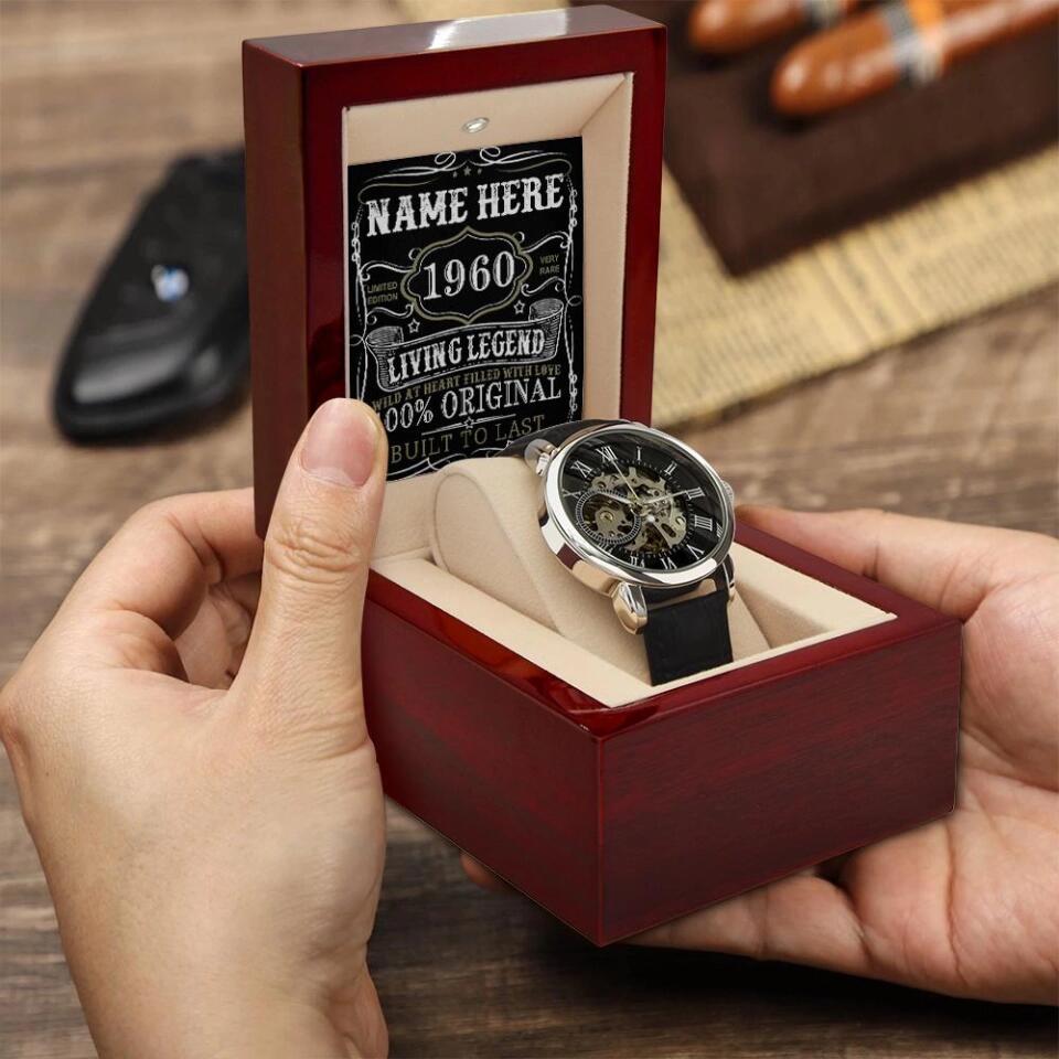 Prezzy Vintage Limited Edition - Personalized Luxury Men's Watch - Gifts for Him Dad Husband Grandpa on Birthday Anniversaries Christmas Valentine - 209IHPTHWA256