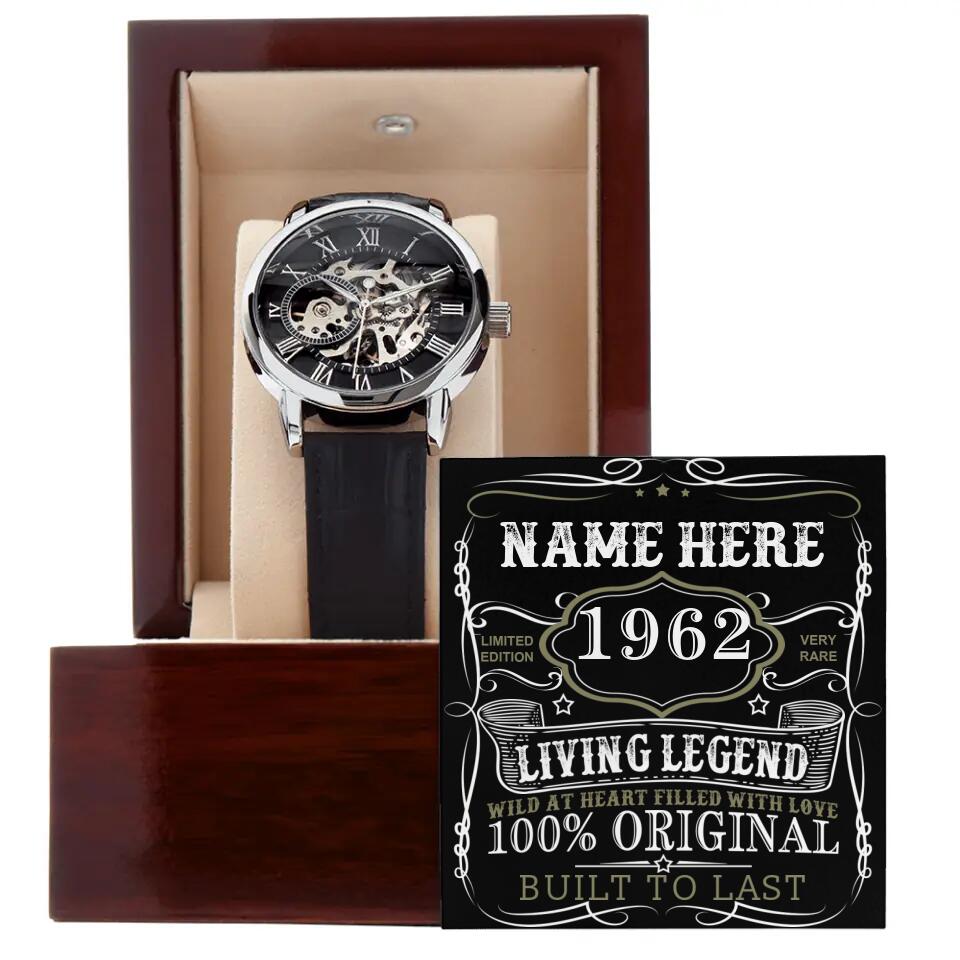 Prezzy Vintage Limited Edition - Personalized Luxury Men's Watch - Gifts for Him Dad Husband Grandpa on Birthday Anniversaries Christmas Valentine - 209IHPTHWA256