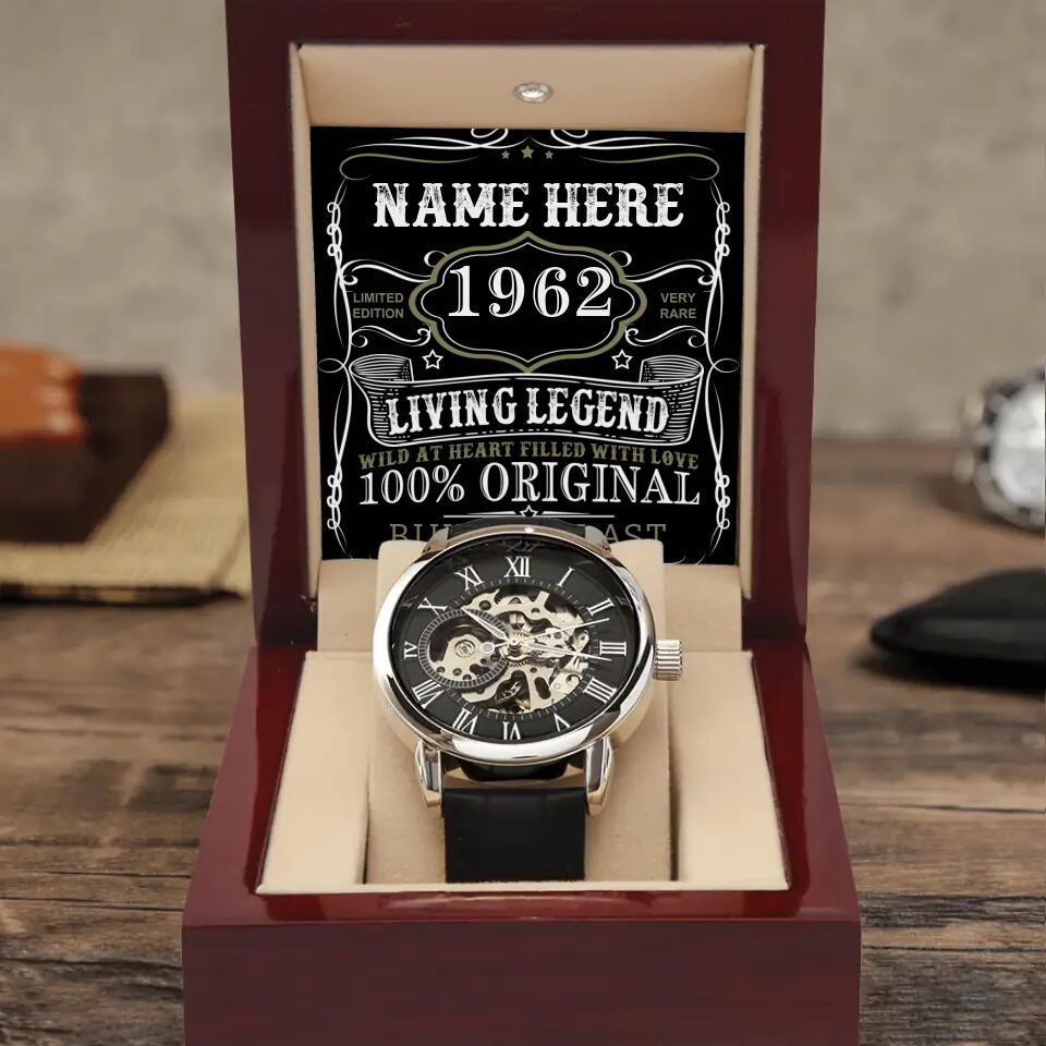 Prezzy Vintage Limited Edition - Personalized Luxury Men&#39;s Watch - Gifts for Him Dad Husband Grandpa on Birthday Anniversaries Christmas Valentine - 209IHPTHWA256