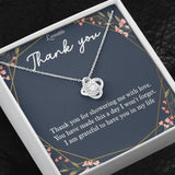 Baby Shower Hostess Gift - Thank You For Showering Me With Love - Thank You Necklace Jewelry - 209IHPTHJE334