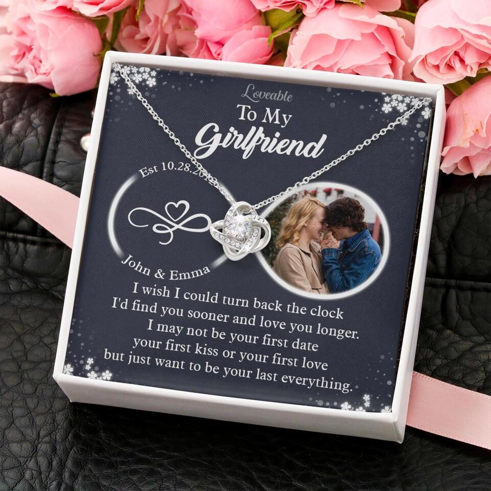 Personalized Valentine Gifts - I Wish I Could Turn Back The Clock Personalized Necklace