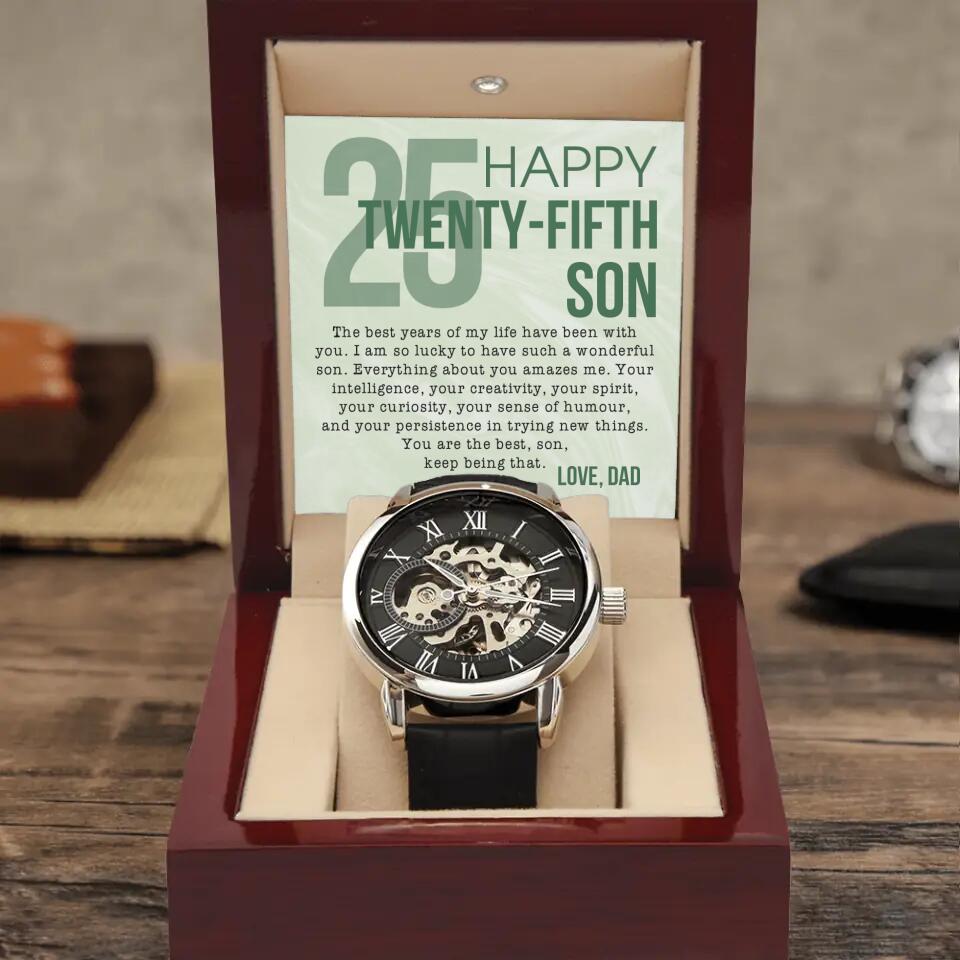 Happy Birthday Son - Personalized Luxury Watch With Message Card
