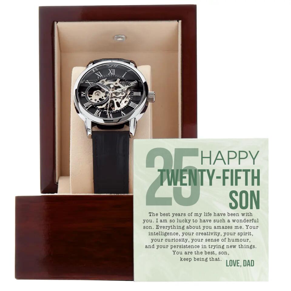 Happy Birthday Son - Personalized Luxury Watch With Message Card