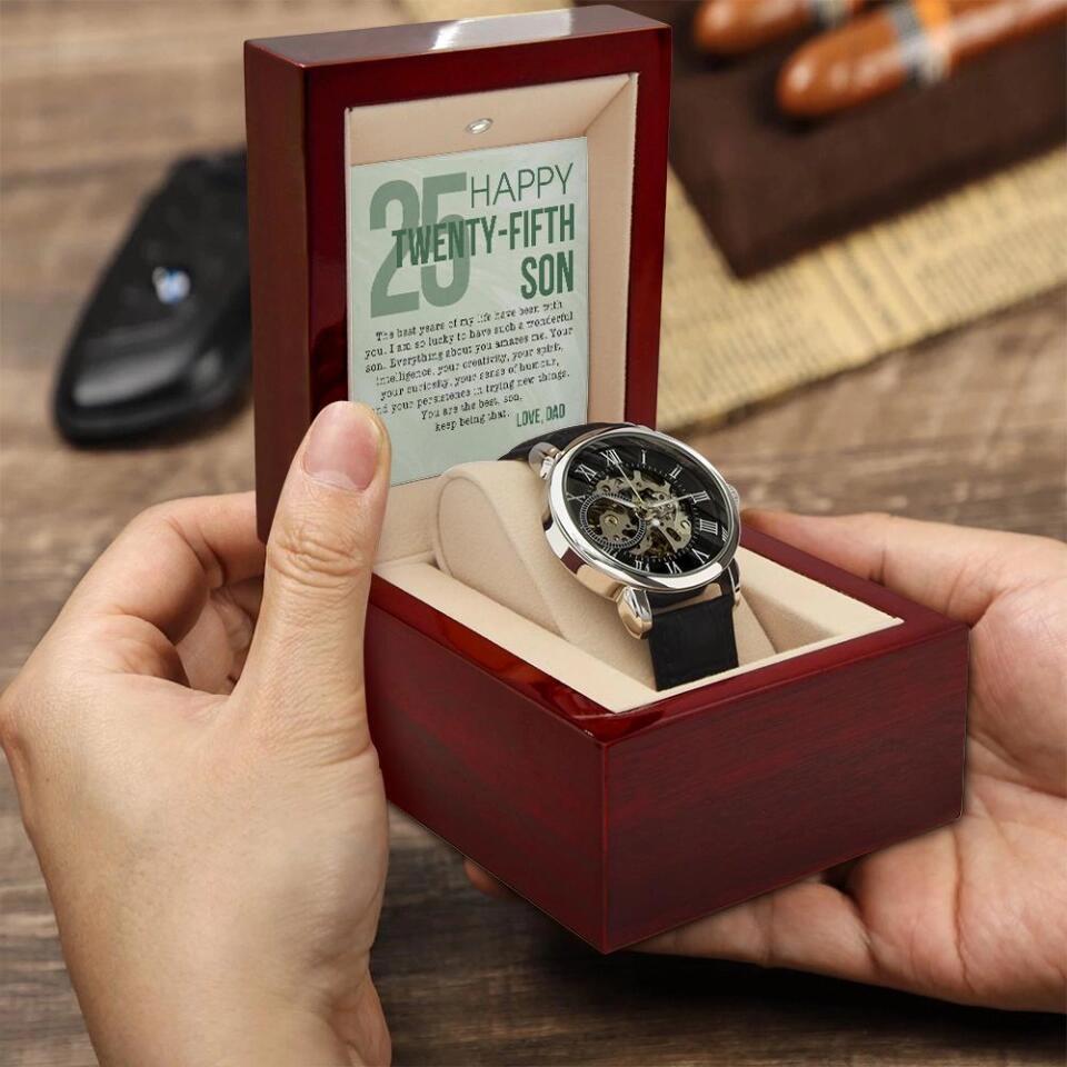 Happy Birthday Son - Personalized Luxury Watch With Message Card