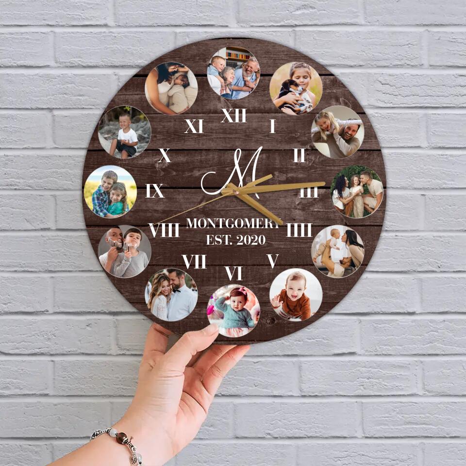 Best Gift for Parents/ Gift for Anniversary - Custom Photo Wall Clock, Keeping Memory Together - 209IHNTHWC663