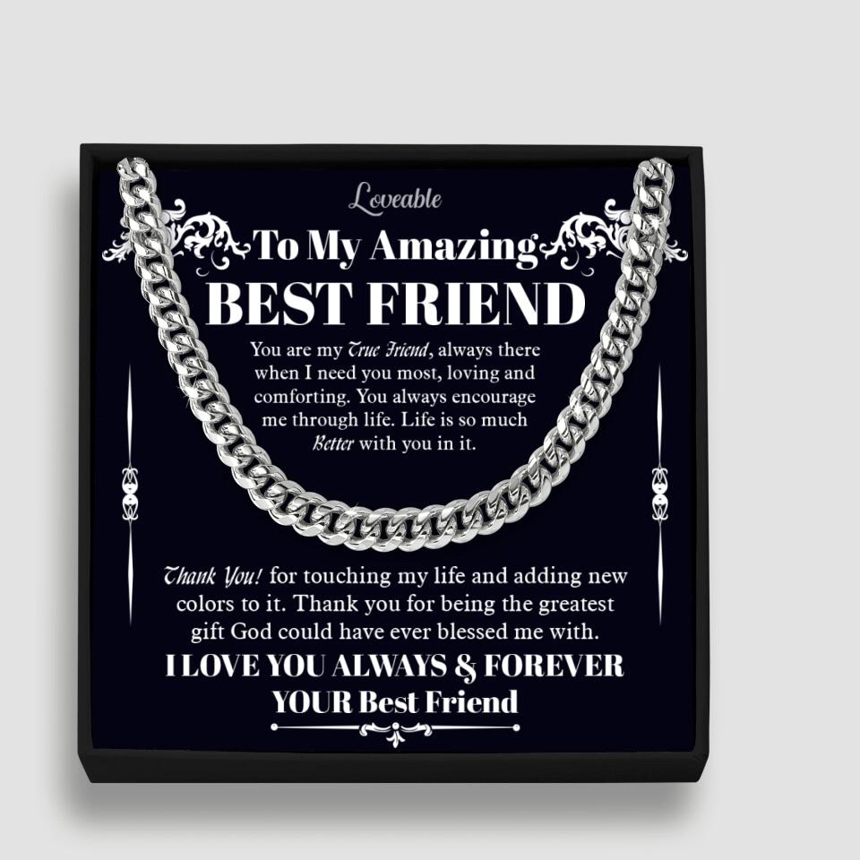 To My Amazing Best Friend Personalized Chain Necklace Best Gift for Friends