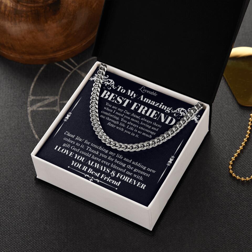 To My Amazing Best Friend Personalized Chain Necklace Best Gift for Friends