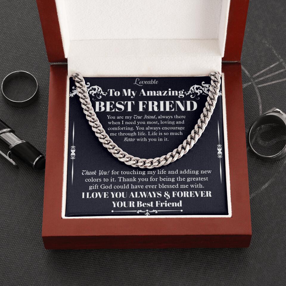 To My Amazing Best Friend Personalized Chain Necklace Best Gift for Friends