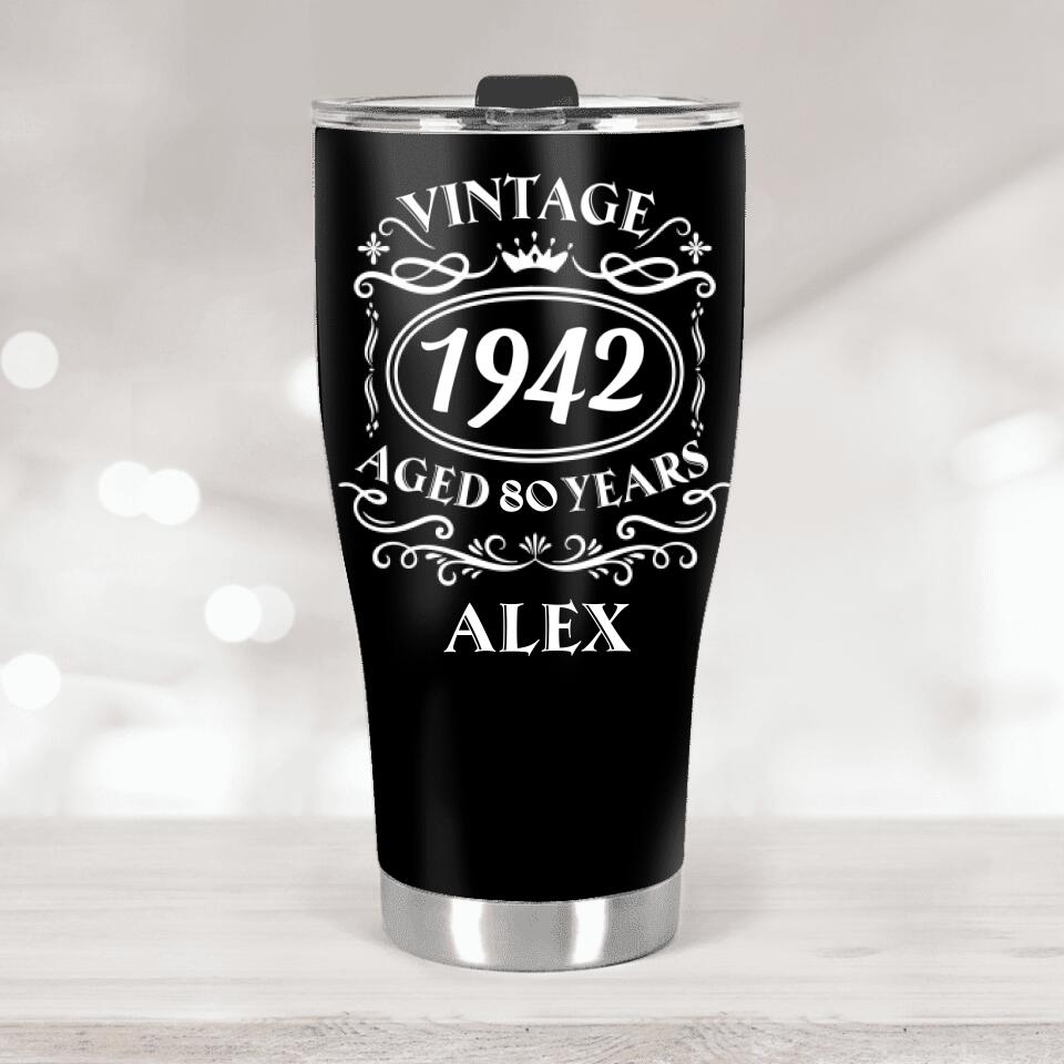 Vintage 1942 80 Years Old - Travel 30 Oz Curved Tumbler, 1942 80th - Birthday Gifts for Dad Husband Grandpa - 210IHPNPTU351