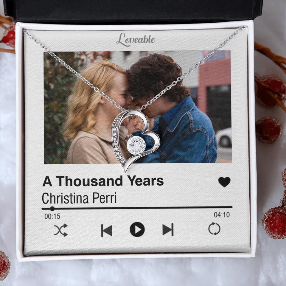 Personalized Valentine Gifts - Love Songs Music Playing Style Custom Necklace Anniversary Gift For Her
