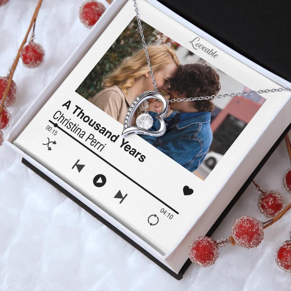 Personalized Valentine Gifts - Love Songs Music Playing Style Custom Necklace Anniversary Gift For Her