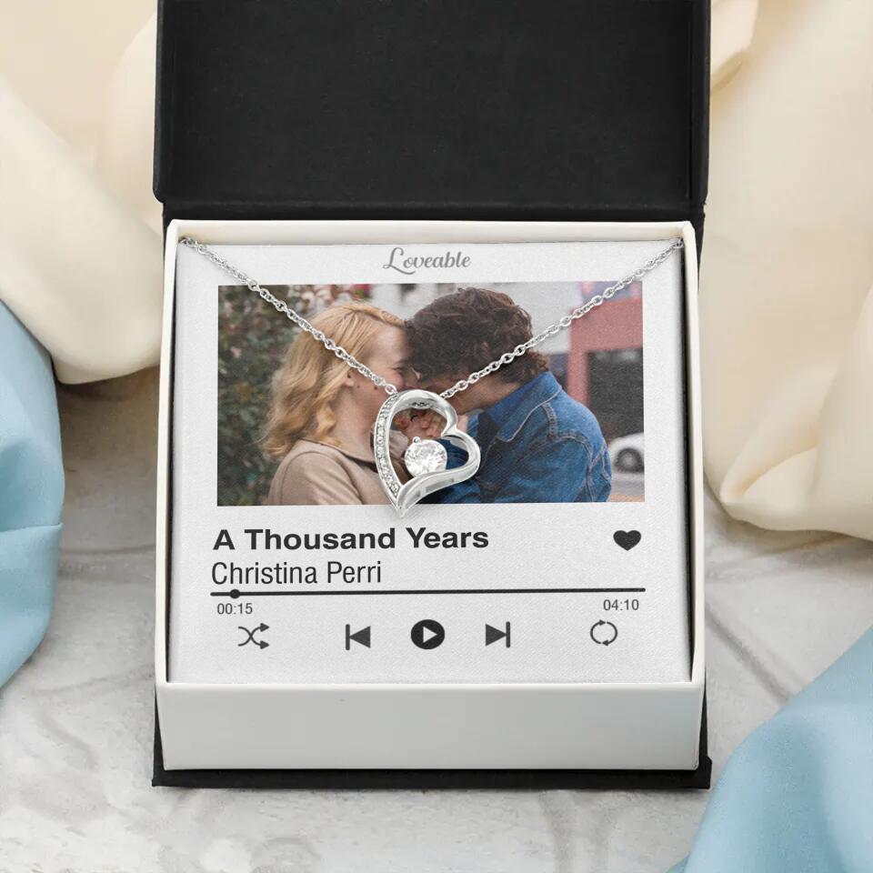 Personalized Valentine Gifts - Love Songs Music Playing Style Custom Necklace Anniversary Gift For Her