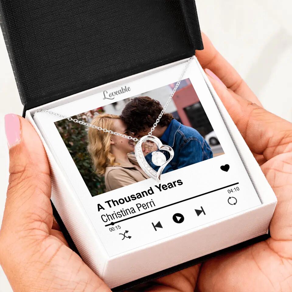 Personalized Valentine Gifts - Love Songs Music Playing Style Custom Necklace Anniversary Gift For Her