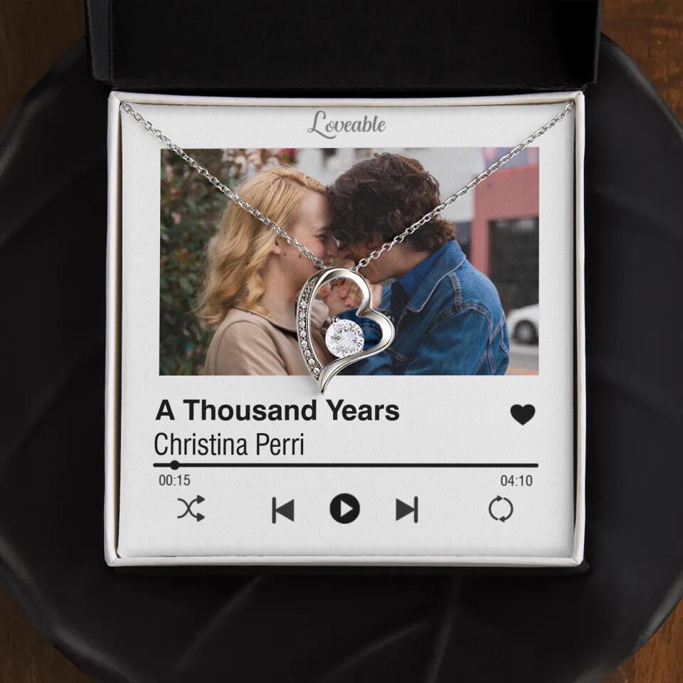 Personalized Valentine Gifts - Love Songs Music Playing Style Custom Necklace Anniversary Gift For Her