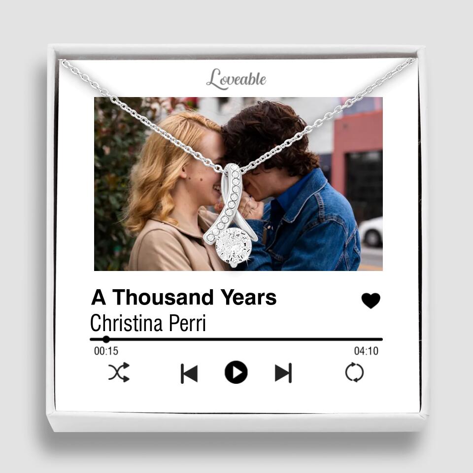 Personalized Valentine Gifts - Love Songs Music Playing Style Custom Necklace Anniversary Gift For Her