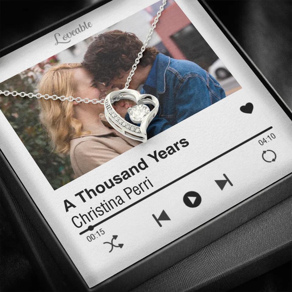 Personalized Valentine Gifts - Love Songs Music Playing Style Custom Necklace Anniversary Gift For Her