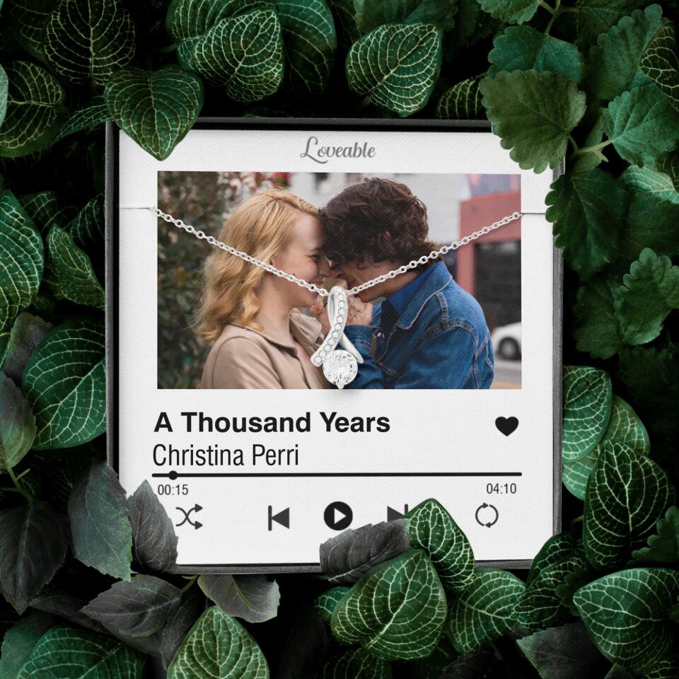 Personalized Valentine Gifts - Love Songs Music Playing Style Custom Necklace Anniversary Gift For Her