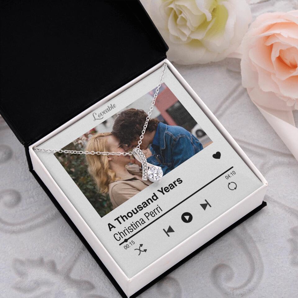 Personalized Valentine Gifts - Love Songs Music Playing Style Custom Necklace Anniversary Gift For Her