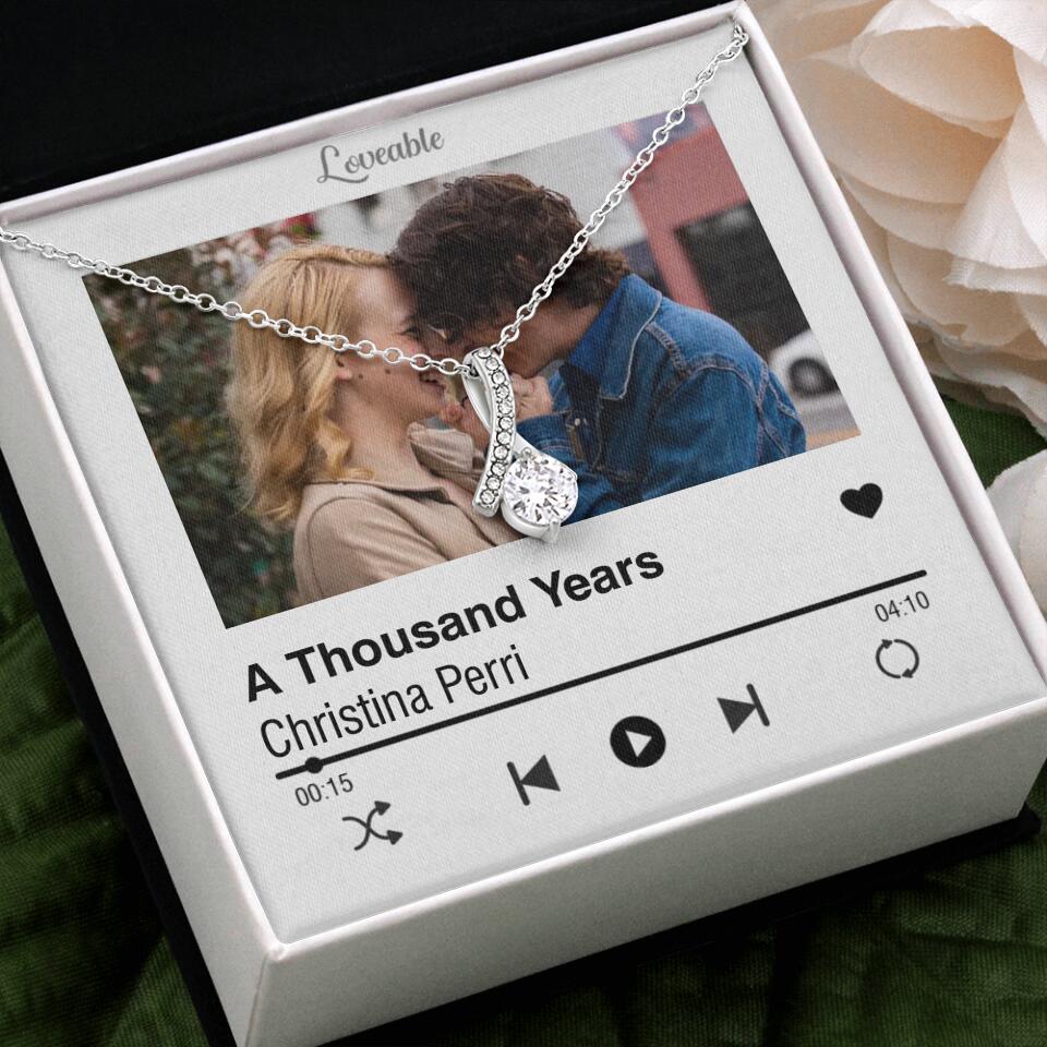 Personalized Valentine Gifts - Love Songs Music Playing Style Custom Necklace Anniversary Gift For Her