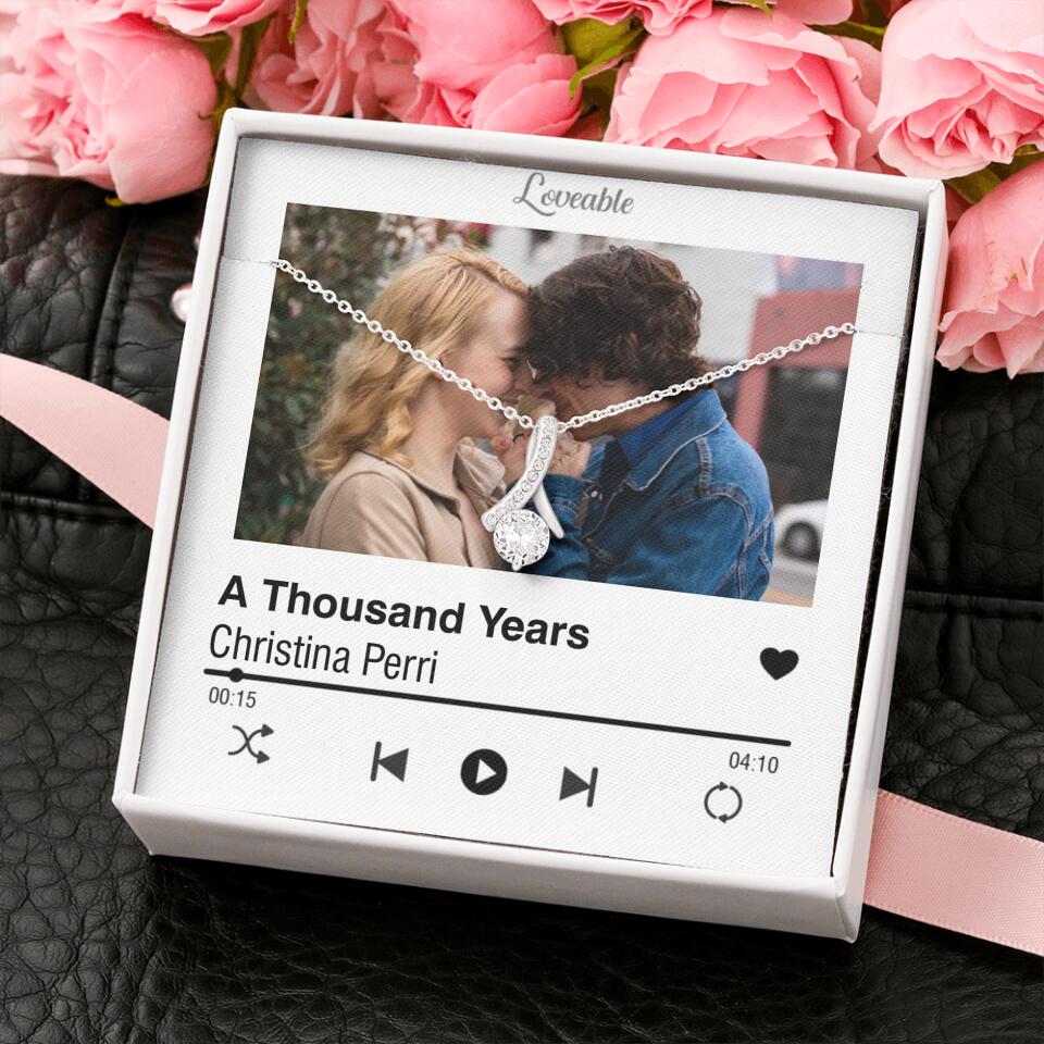 Personalized Valentine Gifts - Love Songs Music Playing Style Custom Necklace Anniversary Gift For Her