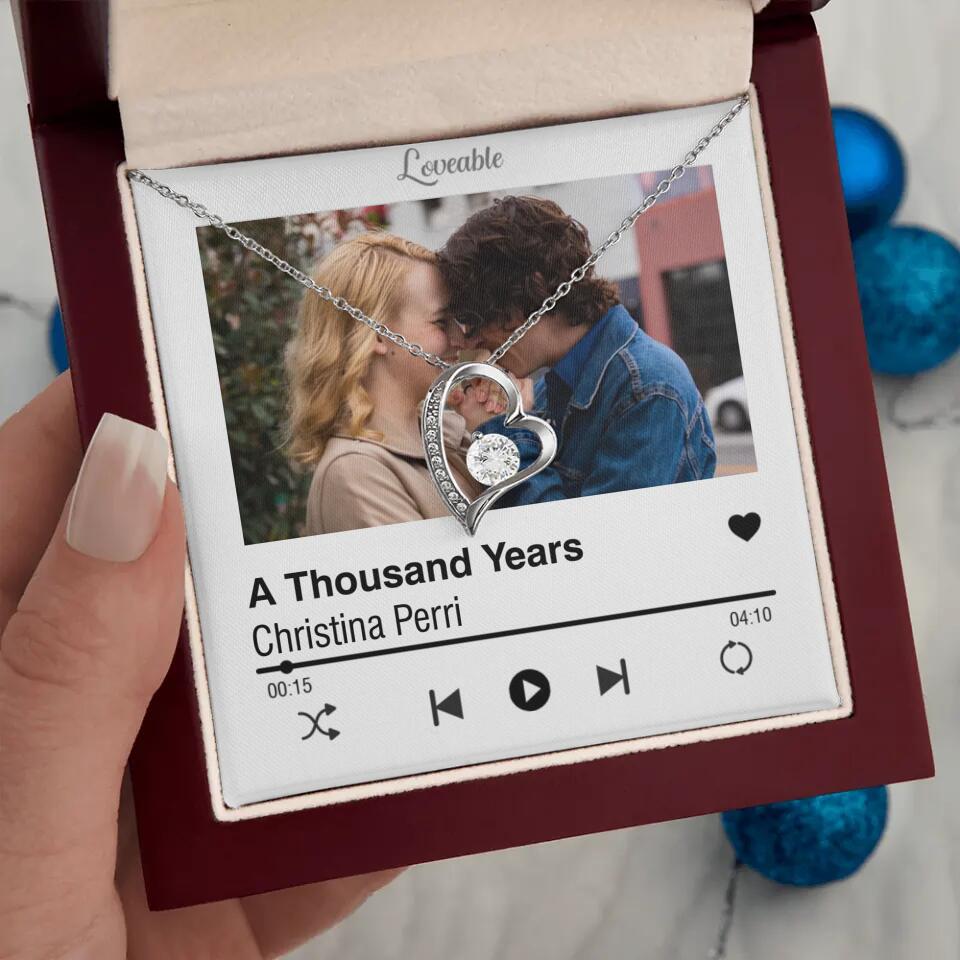Personalized Valentine Gifts - Love Songs Music Playing Style Custom Necklace Anniversary Gift For Her