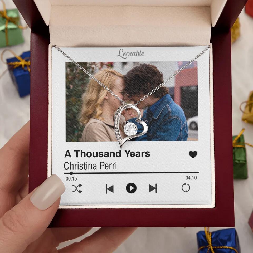 Personalized Valentine Gifts - Love Songs Music Playing Style Custom Necklace Anniversary Gift For Her