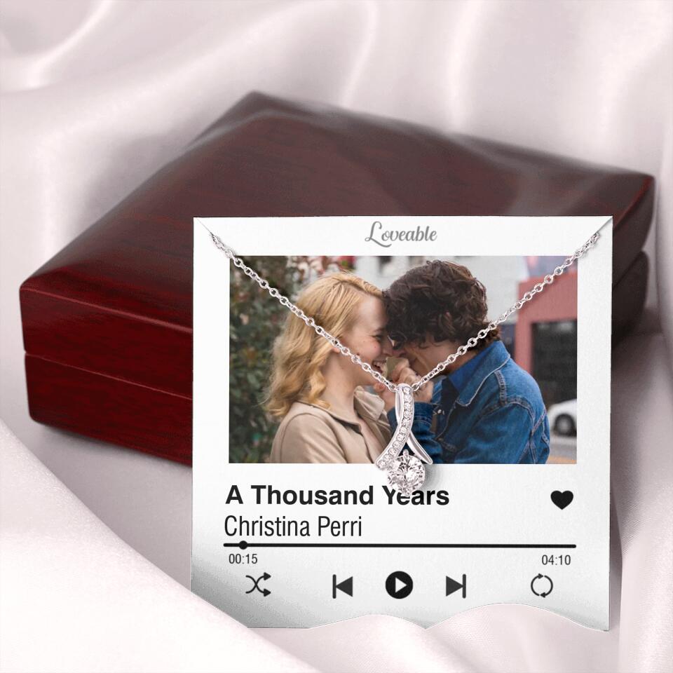 Personalized Valentine Gifts - Love Songs Music Playing Style Custom Necklace Anniversary Gift For Her