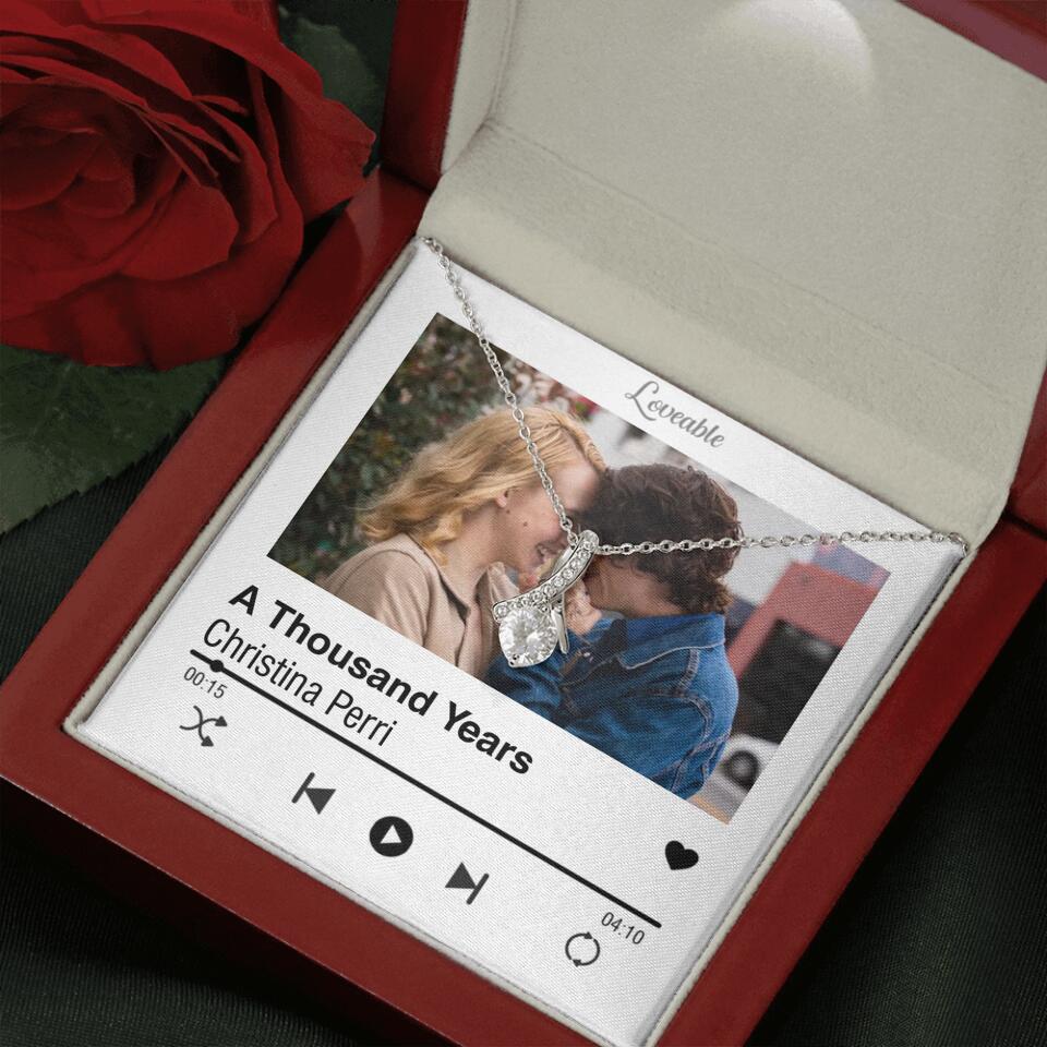 Personalized Valentine Gifts - Love Songs Music Playing Style Custom Necklace Anniversary Gift For Her