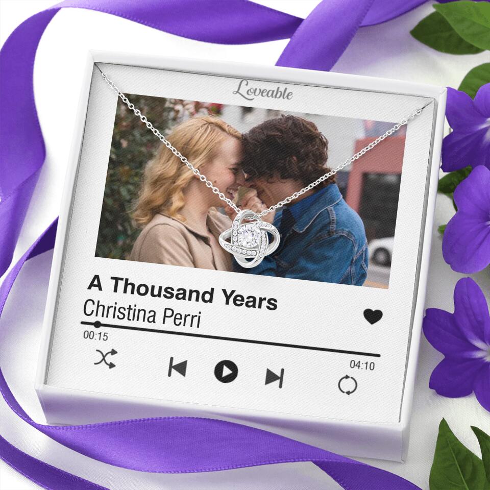 Personalized Valentine Gifts - Love Songs Music Playing Style Custom Necklace Anniversary Gift For Her