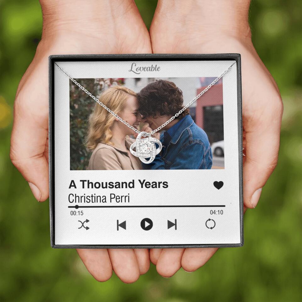 Personalized Valentine Gifts - Love Songs Music Playing Style Custom Necklace Anniversary Gift For Her