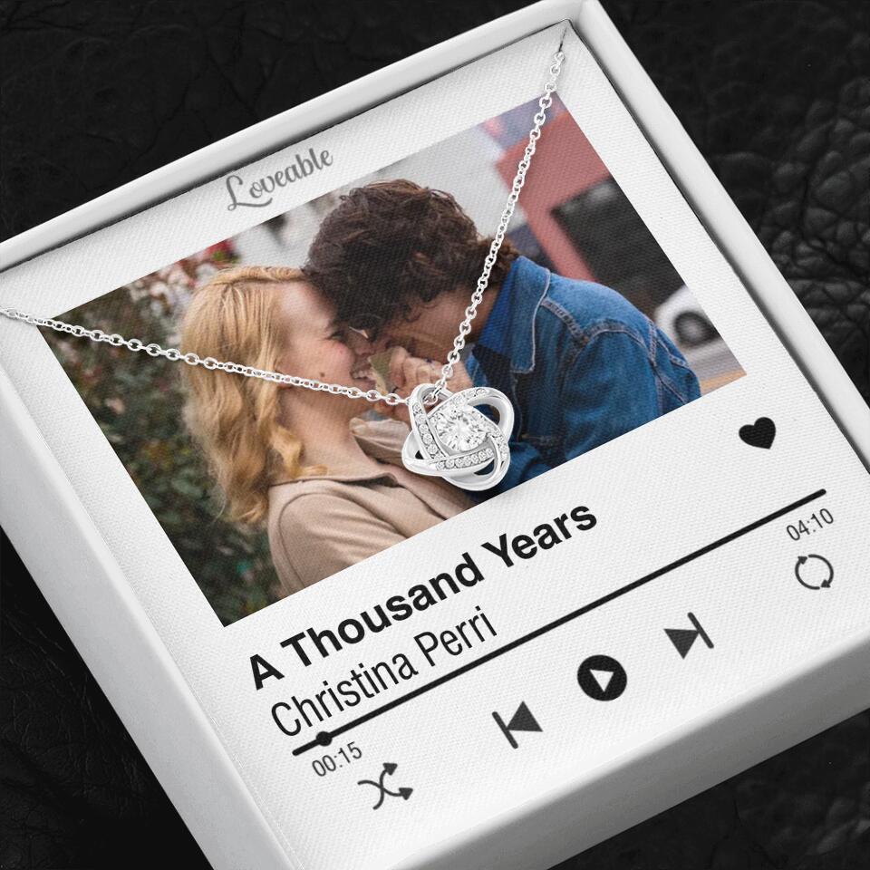 Personalized Valentine Gifts - Love Songs Music Playing Style Custom Necklace Anniversary Gift For Her