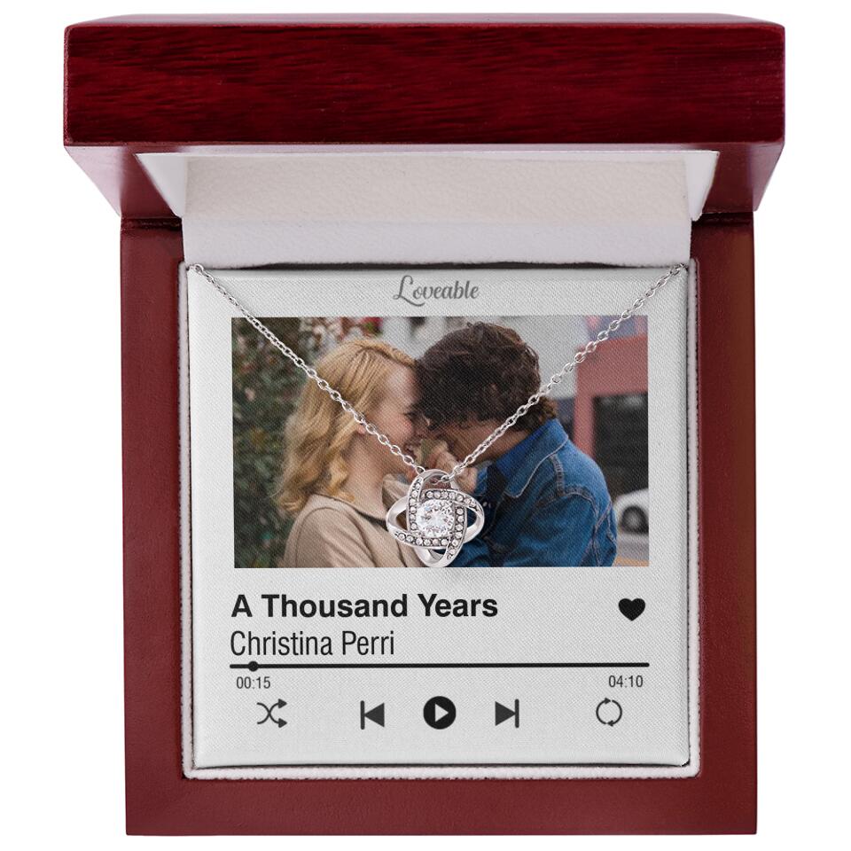 Personalized Valentine Gifts - Love Songs Music Playing Style Custom Necklace Anniversary Gift For Her