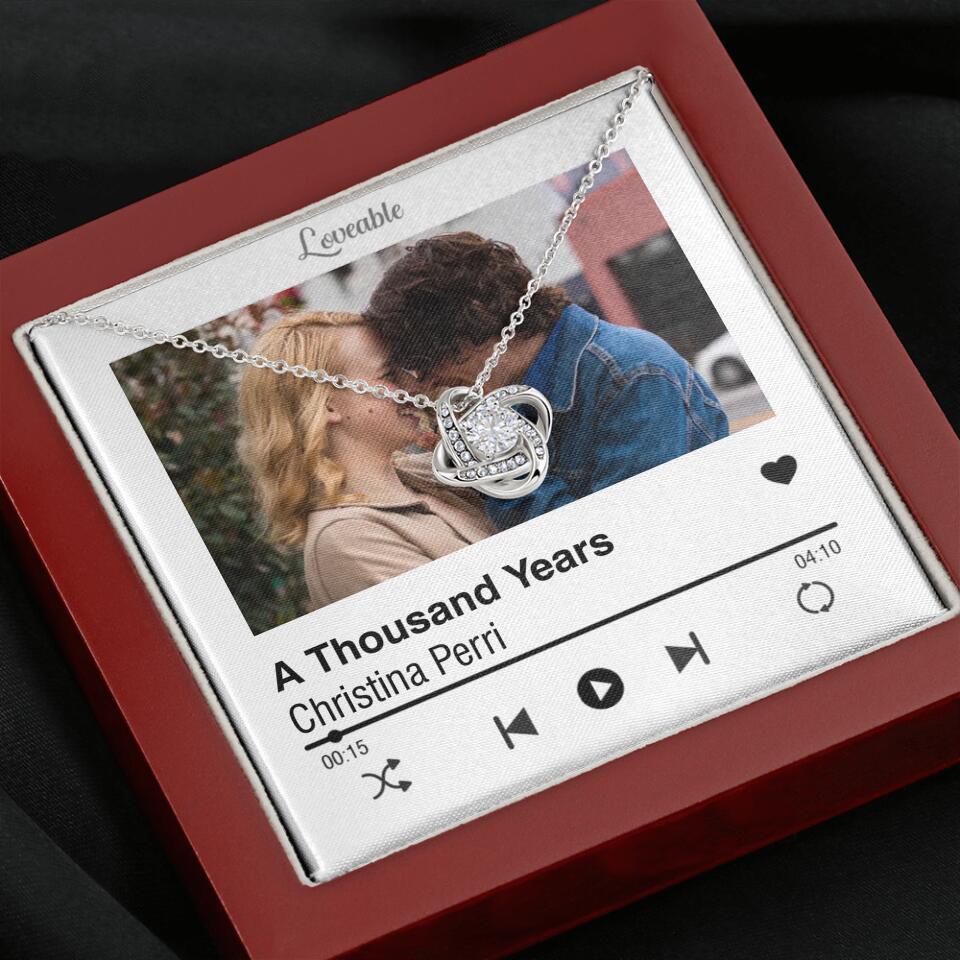 Personalized Valentine Gifts - Love Songs Music Playing Style Custom Necklace Anniversary Gift For Her