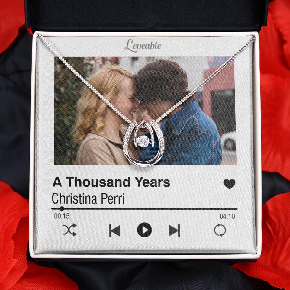 Personalized Valentine Gifts - Love Songs Music Playing Style Custom Necklace Anniversary Gift For Her