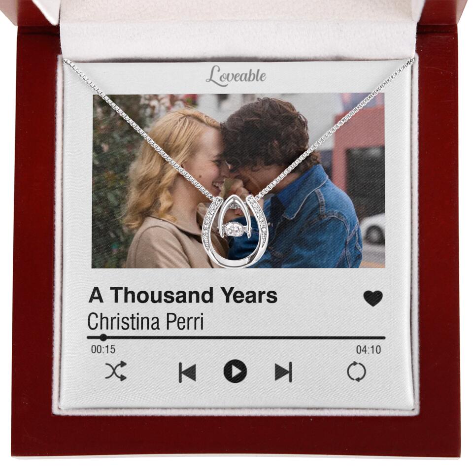 Personalized Valentine Gifts - Love Songs Music Playing Style Custom Necklace Anniversary Gift For Her